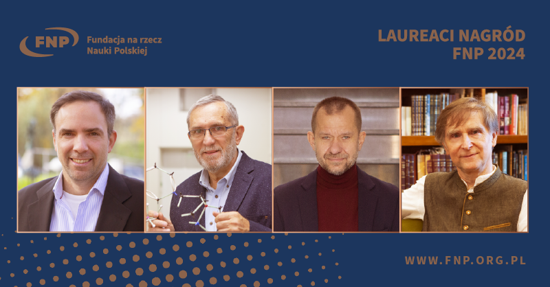 FNP_org_pl's tweet photo. #NagrodaFNP 2024 przyznana! To najważniejsze wyróżnienie naukowe w PL otrzymali: dr hab. Sebastian Glatt z @JagiellonskiUni, prof. Janusz Lewiński z @PW_edu, prof. Krzysztof Sacha z @JagiellonskiUni, prof. Marcin Wodziński z @uniwroc. Gratulujemy! 👉https://t.co/1XAtyTbKTn https://t.co/eOa1Lm8mBR