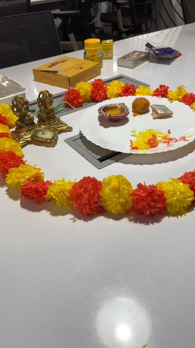 Zykrr's tweet photo. From rangolis to sweets, we celebrated Diwali the way it’s meant to be – with laughter, lights, and love! 🪔Lighting up our office &amp; our spirits to keep bringing you the best. Here’s to brighter days &amp; a Diwali full of joy! 🌟
#Zykrr #Diwali2024 #DiwaliCelebration #Festivals https://t.co/7fbLRdiYcI