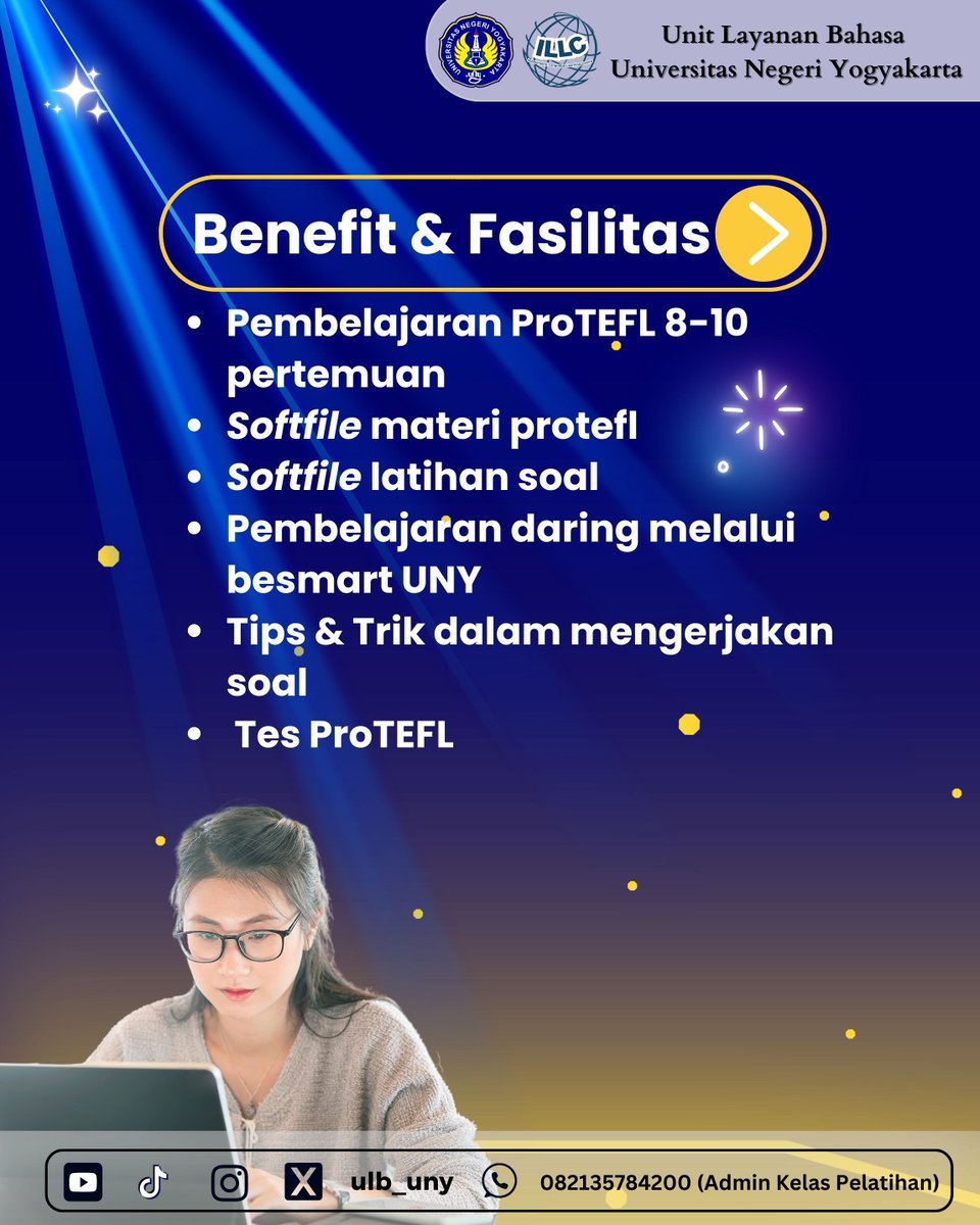 ulb_uny's tweet photo. Hi ULBuddies~, kabar baik nih!
Pelatihan ProTEFL kembali hadir dengan 3 periode di bulan November.
Kesempatan emas untuk meningkatkan kompetensi bahasa Inggrismu. Jangan sampai terlewatkan!
#ULB #UNY #ProTEFL #yudisium #universitasnegeriyogyakarta https://t.co/Iv0tixTeQ8