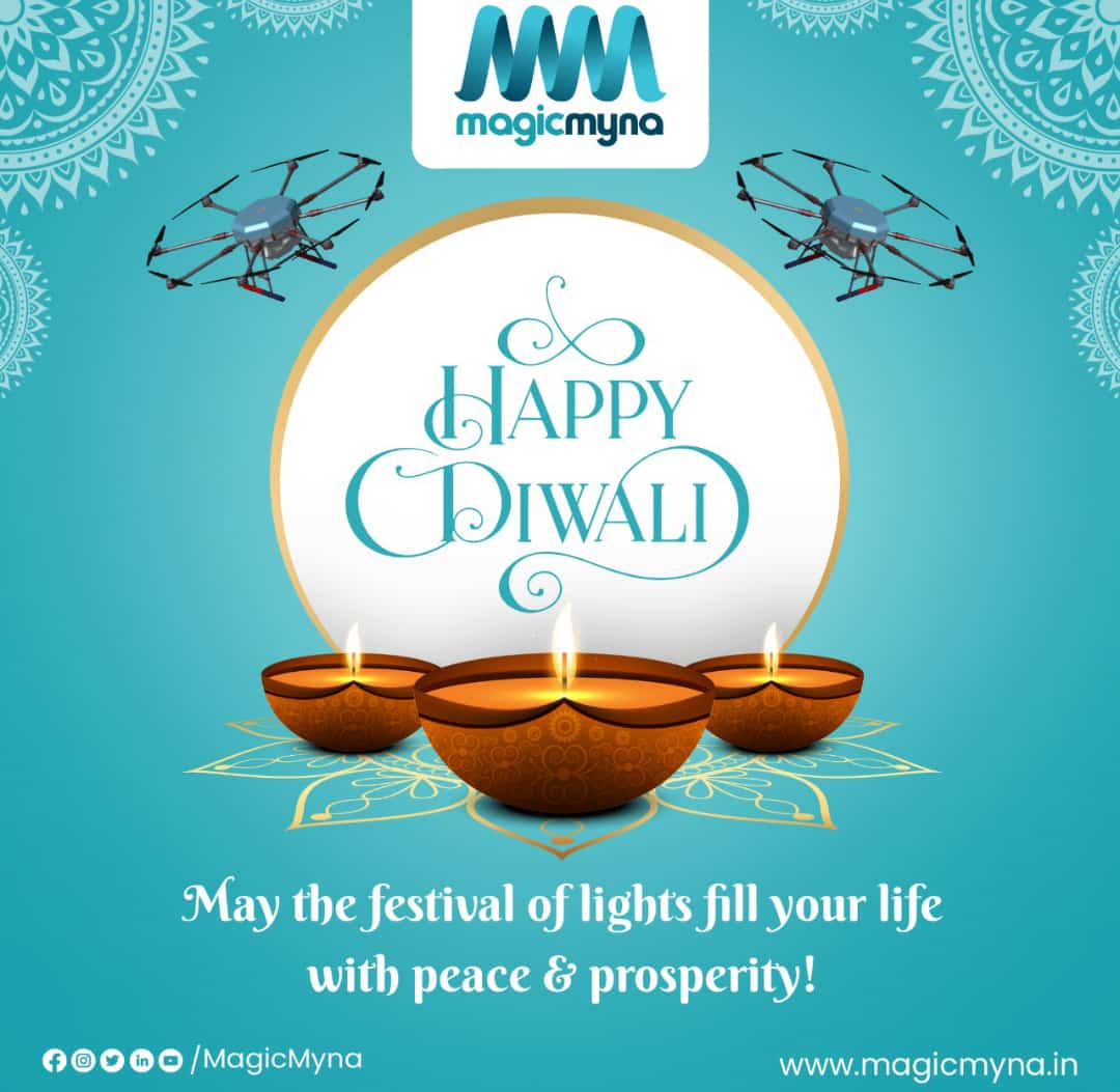 MagicMyna's tweet photo. Magic Myna team “Wishing all a Diwali filled with new hopes, endless prosperity, and memorable moments.”

#greetings #Diwali #Deepavali #UAVs #drones #agridrone #businesspartners #CelebrationsUnlimited https://t.co/6QFJ9NM5bb