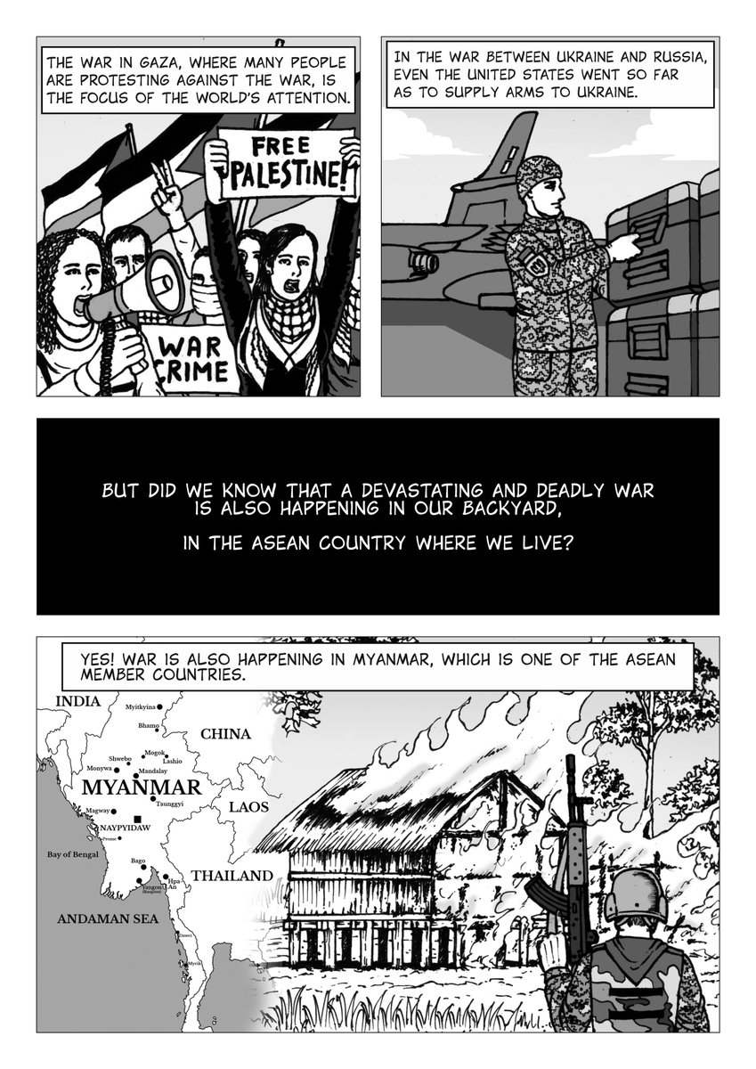 SEAJunction's tweet image. Part (2)

🥉🥉🥉2nd Runner Up 
Title - MESSAGES FOR ASEAN LEADERS 
Artist- Priyo Wicaksono (Indonesia)

Please enjoy the full comics, titled "#MESSAGES for ASEAN #LEADERS" by Priyo Wicaksono (Indonesia) portraying the ASEAN ways of #Noninterference and #Consensus.