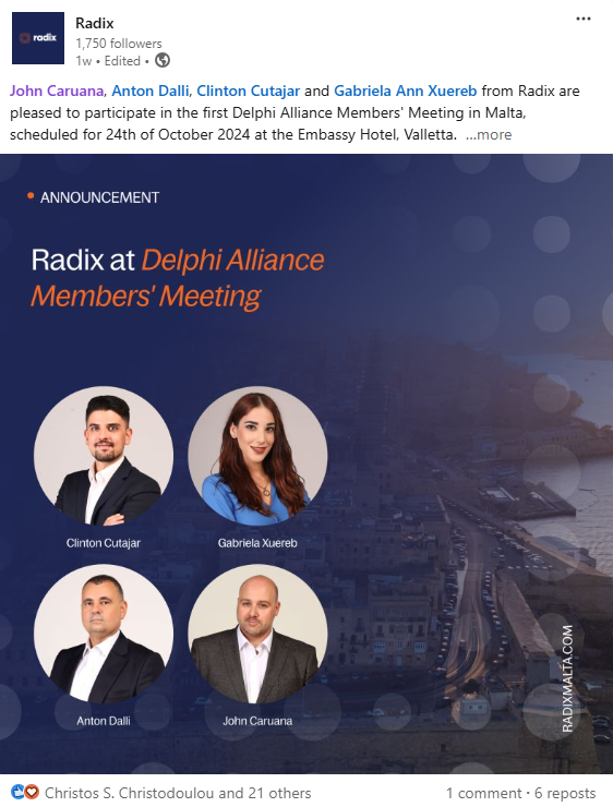 DelphiAlliance's tweet photo. We’re thrilled to see our #MaltaEvent come to life through your eyes!

#DelphiAlliance #ThankYou #AllianceMatter #MaltaEvent2024 https://t.co/3gaWIWv5UT