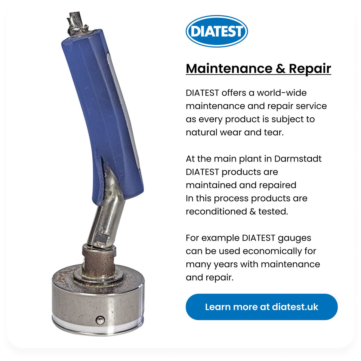 diatestuk's tweet photo. Maintenance &amp; Repairs
 
DIATEST offers a world-wide maintenance and repair service as every product is subject to natural wear and tear. 

At the main plant in Darmstadt DIATEST products are maintained and repaired, in this process products are reconditioned &amp; tested.

#DIATESTUK https://t.co/or3TugVygQ