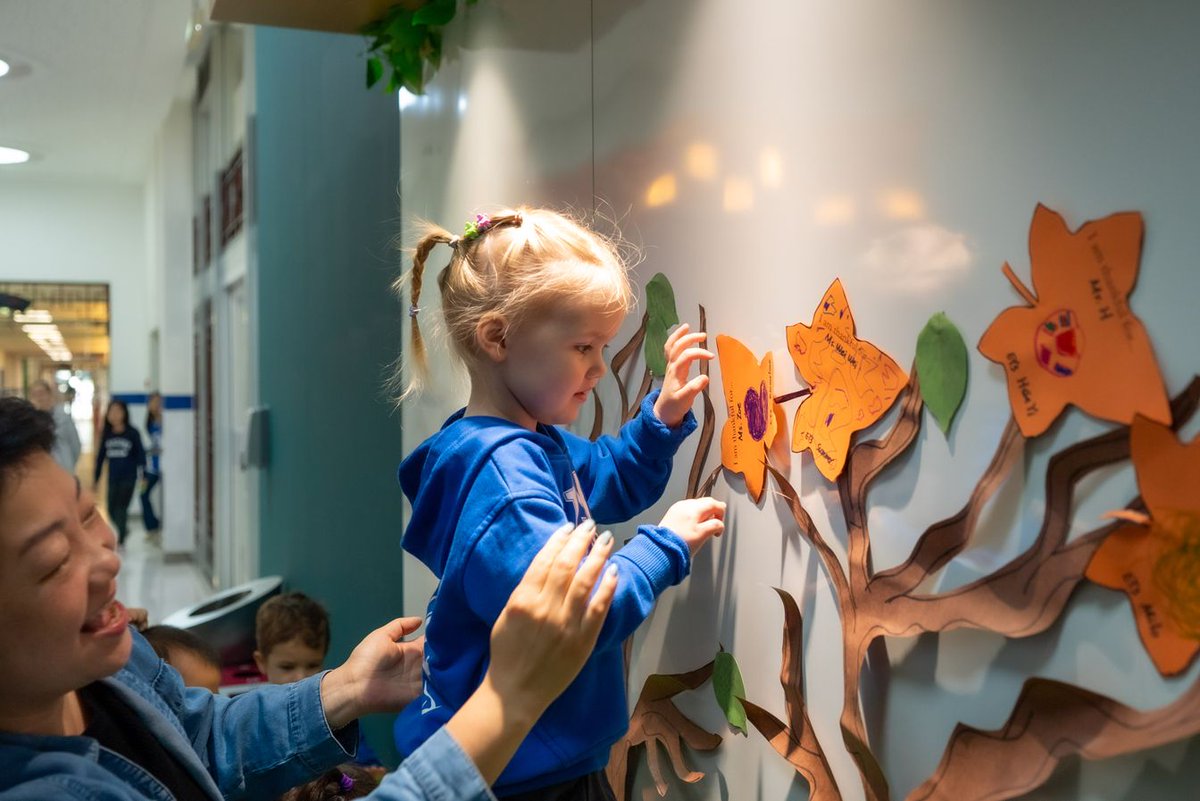As part of the Energy Bus approach, ES students shared their appreciation and gratitude on leaves to fill our Gratitude Forest, it's just one of the ways ES Dragons are fueling their ride with positive energy this school year. #learnisb #energybus