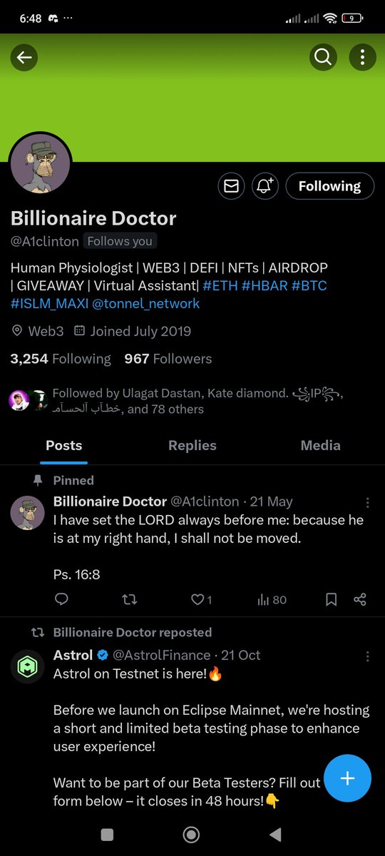 My Twitter account @A1clinton has been hacked.. Guys don't do business with that account...

Help me re-tweet, so nobody falls victim

<a href="/elonmusk/">Elon Musk</a>
Lock that account for now

<a href="/FarmIykay/">UbiEgo</a>
<a href="/farmercist/"></a>
<a href="/Janis4me/">gentamicin🦇🔊</a>
<a href="/A1joshuaa/">Joshua🦇🔊</a>
<a href="/A1smiler/">Smiler ❤️BLOCK $BUBBLE 🕹️ $RCADE</a>
<a href="/A1blossom/">Blossom🦇🔊</a>