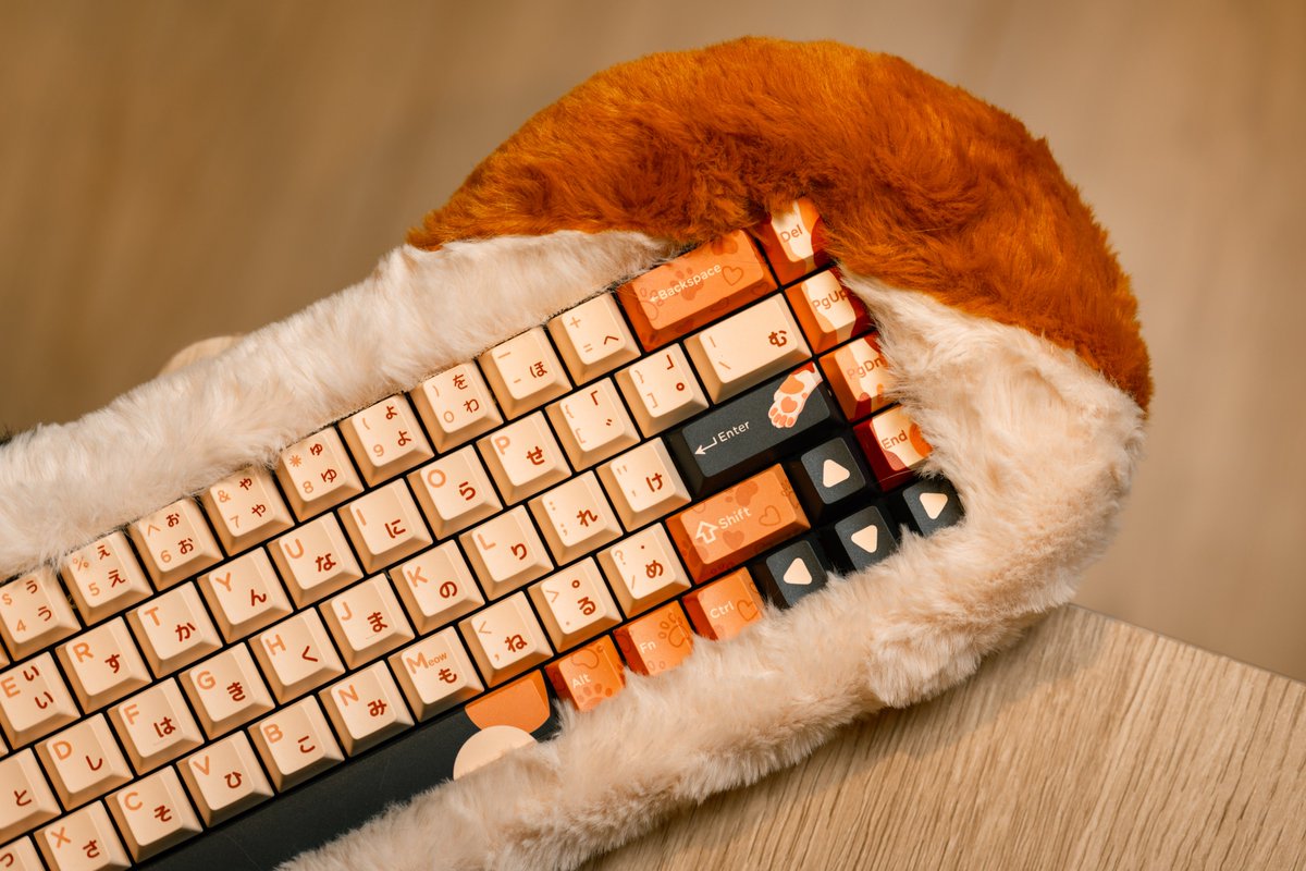 PETBRICK65 keyboard - "Three Flowers" colorway in real photos. Washable case (details TBA). Launch: Nov 7th. But handmade case causing production capacity issues. Stay tuned for updates. discord.gg/tTFCRQ5A