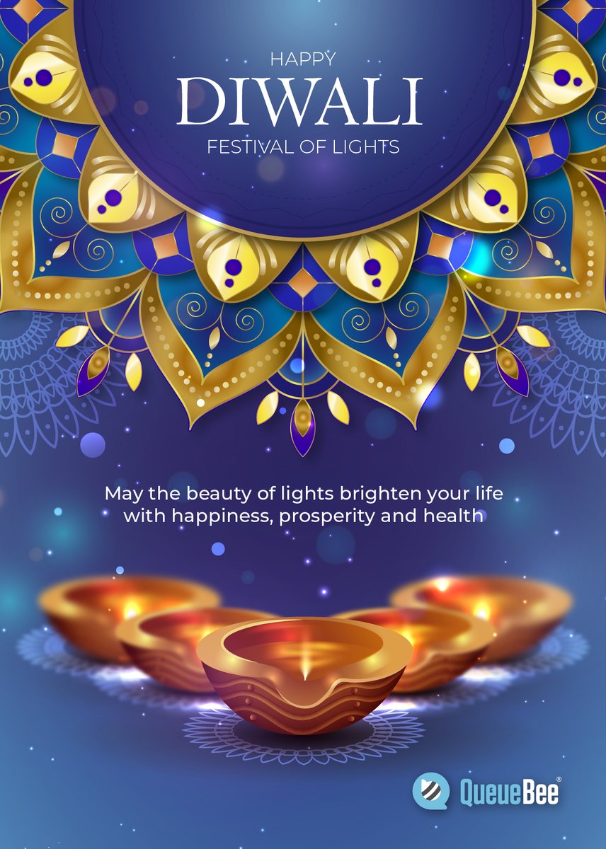 Im_QueueBee's tweet image. Wishing everyone a 𝗛𝗮𝗽𝗽𝘆 𝗗𝗶𝘄𝗮𝗹𝗶!🪔  

May this festival of lights brighten every aspect of your life with moments of love, happiness, and success!✨  
#queuebee #queuebeesolution #diwali #happydiwali #festival #india #diwalivibes #deepavali #festiveseason