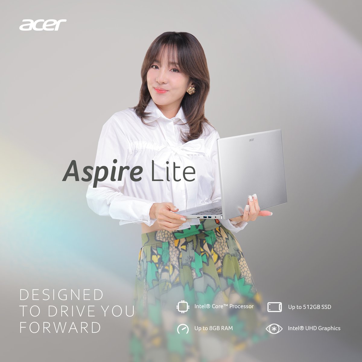 AcerPhils's tweet photo. Staying ahead takes more than just hard work—it takes the right tech. That’s why @krungy21 chooses the Acer Aspire Lite. Its Intel® Core™ processor, up to 8GB RAM, and 512GB SSD ensure seamless performance, whether she’s catching up on work, creating new ideas, or simply unwinding. 💻✨

Find your edge with the Acer Aspire Lite, available at Acer Concept Store, Authorized Partners, or shop online at Acer Online Store, Shopee, and Lazada.