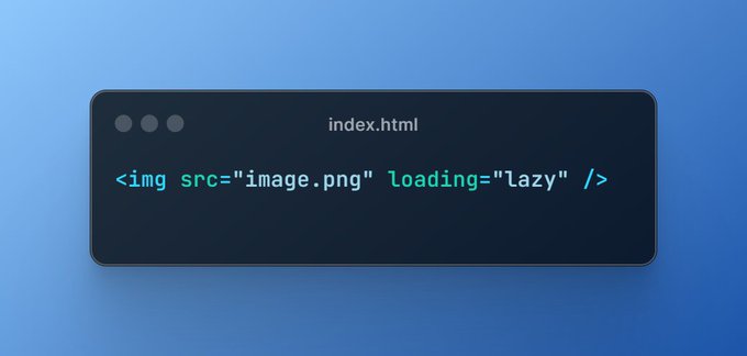 🎯Loading Attribute

The loading attribute can be used with the <img> element to control how the browser loads the image. It has three values: “eager,” “lazy,” and “auto.”