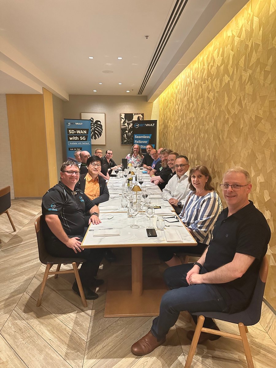 NetVaultAus's tweet photo. It was great to catch up with our VIPs at the 2024 SMB IT Pro National Conference in Melbourne last week. 

Great food, great conversations and great networking happening all over the room on the evening. Special thanks to everyone that attended our VIP dinner.  #SMBITPro https://t.co/NcWKrdrvqE