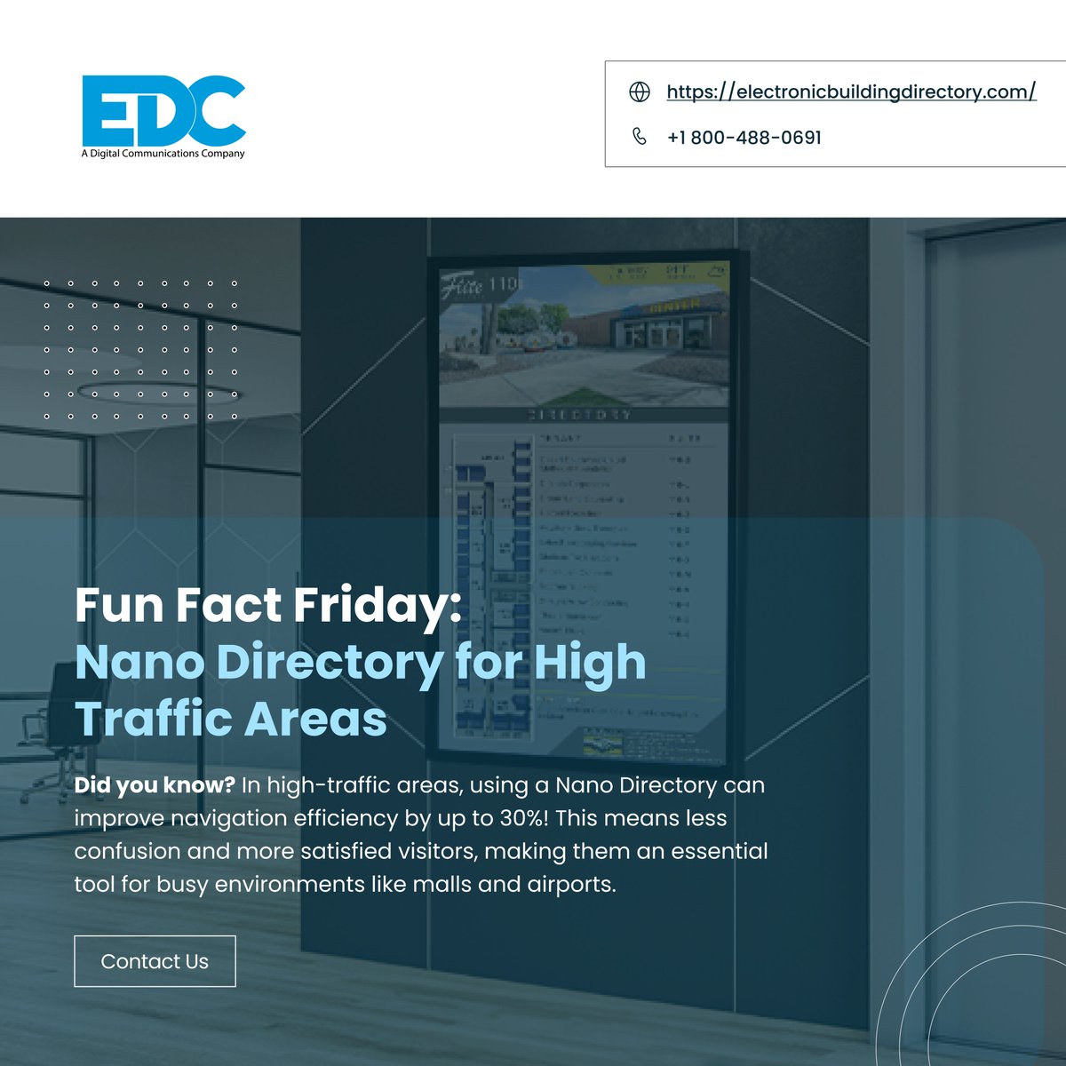 marketingedc35's tweet image. Did you know? The Nano Directory is a powerhouse for high-traffic areas! Compact and efficient, it&apos;s perfect for busy lobbies, malls, and transit hubs, keeping info accessible—even during peak times! #NanoDirectory #WayfindingMadeEasy