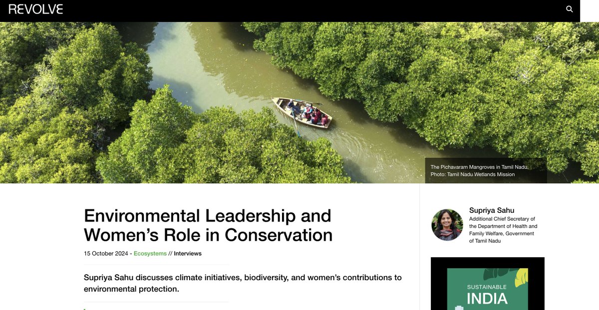 Kubernein Initiative (@kubernein) on Twitter photo Read our conversation with ACS <a href="/supriyasahuias/">Supriya Sahu IAS</a> on climate initiatives, biodiversity, & women’s contributions to environmental protection for #SustainableIndia2024. We discuss environmental leadership and the role of women and indigenous communities in conservation in Tamil Nadu. Read our conversation with ACS <a href="/supriyasahuias/">Supriya Sahu IAS</a> on climate initiatives, biodiversity, & women’s contributions to environmental protection for #SustainableIndia2024. We discuss environmental leadership and the role of women and indigenous communities in conservation in Tamil Nadu.