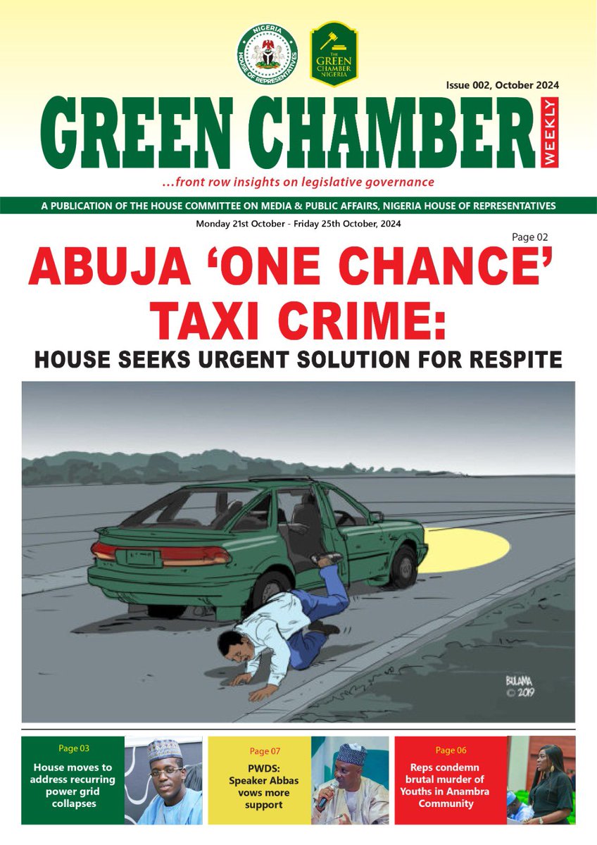 HouseNGR's tweet photo. Honourable Citizens,

We are delighted to present the latest edition of The Green Chamber Weekly, your front-row guide into the workings of the 10th Assembly; House of Representatives. 

#HouseNGR #GreenChamberWeekly #Issue002 https://t.co/599hLa5HRB