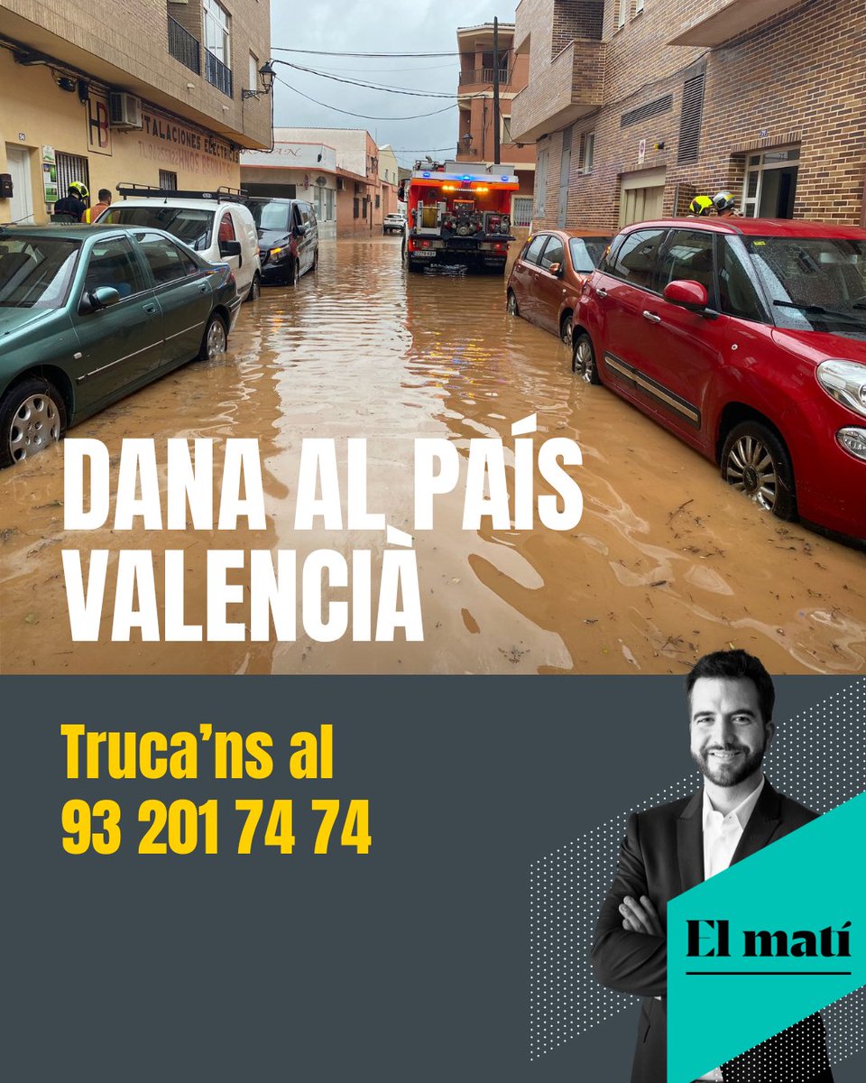 Bon dia! Línies obertes al #MatíCatRàdio per a tots els afectats per la dana al País Valencià. Truqueu-nos si ens voleu explicar la vostra situació al 93 201 74 74