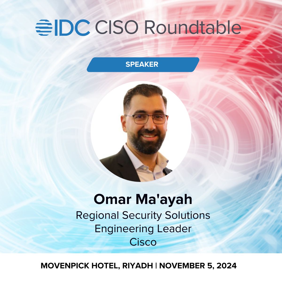Cisco Saudi Arabia (@ciscosaudia) on Twitter photo Join us at the #IDCCISORoundtable with <a href="/MDS_Arabia/">MDS Computer systems</a> as a Gold Partner where Omar Ma'ayah will be sharing his insights in a panel on “Evolving Threats, Advanced Defenses: Cybersecurity in the Next Era.”
➡️ cs.co/6019SzqHV
<a href="/IDCMEA/">IDC | MEA</a> <a href="/idcmetaevents/">IDC META Events</a>
#IDCITSecurity #CiscoSaudi Join us at the #IDCCISORoundtable with <a href="/MDS_Arabia/">MDS Computer systems</a> as a Gold Partner where Omar Ma'ayah will be sharing his insights in a panel on “Evolving Threats, Advanced Defenses: Cybersecurity in the Next Era.”
➡️ cs.co/6019SzqHV
<a href="/IDCMEA/">IDC | MEA</a> <a href="/idcmetaevents/">IDC META Events</a>
#IDCITSecurity #CiscoSaudi