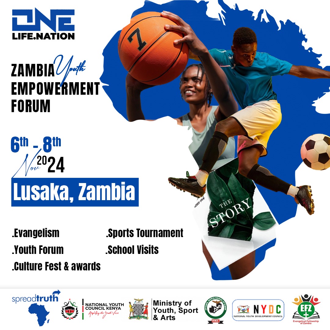 Under the theme, #OneLifeOneNation, Spread Truth Africa &amp; <a href="/NYC_YouthVoice/">National Youth Council Kenya</a> is excited to partner with the Ministry of Youth, Sport &amp; Arts Zambia, <a href="/NYDCZambia/">National Youth Development Council - Zambia</a> &amp; partners for a #Youth Empowerment Forum in Lusaka, Zambia from 6th-8th November.

<a href="/OYDCZambia/">OYDC Zambia - Sports Development Centre</a>
<a href="/NOC_Zambia/">NOC Zambia - Team Zambia 🇿🇲</a>
@HamisiKirenga