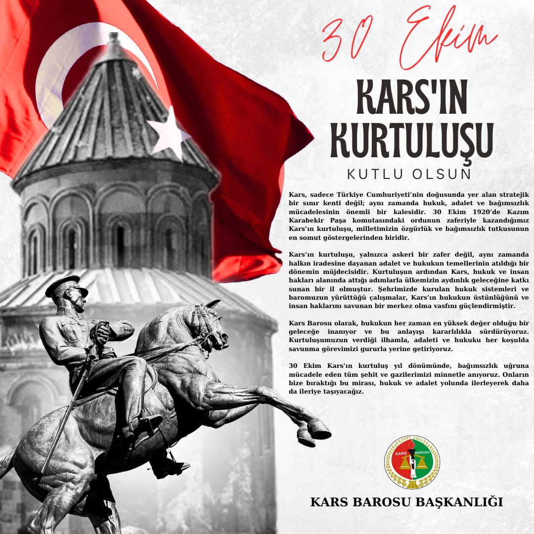 30 Ekim Kars'ın Kurtuluşu Kutlu Olsun.