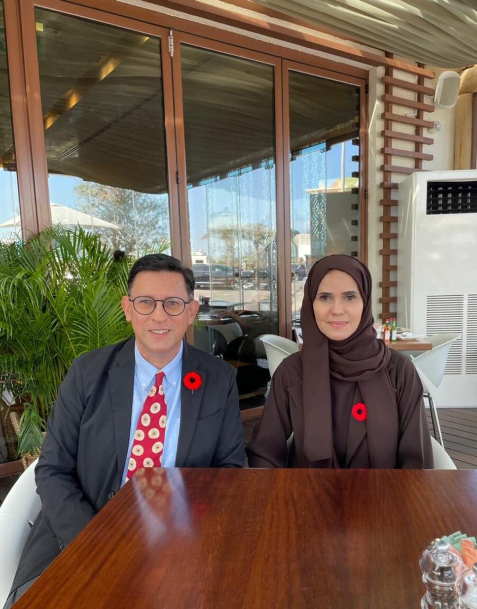 kris_panday's tweet photo. It was a privilege to present Dr. Alsaghira Alahbabi with a Canadian poppy during our last meeting. The poppy is a symbol of remembrance and resilience that Canadians hold dear. Together, we honour the past while looking to a hopeful future. https://t.co/NoLRvDoN4f