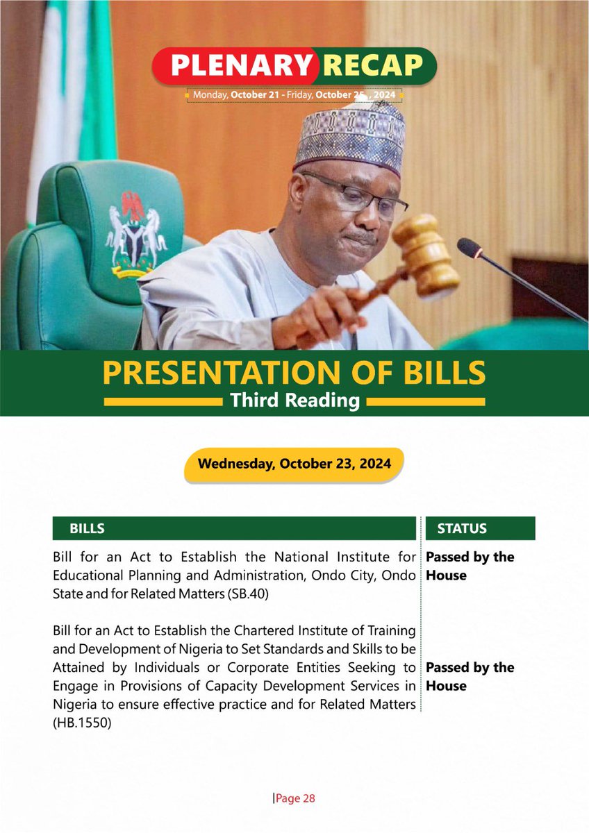 HouseNGR's tweet photo. See Bills  Consolidated and Bills Passed by the House last week.

Downloading a copy of the latest Issue at https://t.co/RosdY299wz

#HouseNGR #GreenChamberWeekly #Issue002 https://t.co/AvphD66SbL