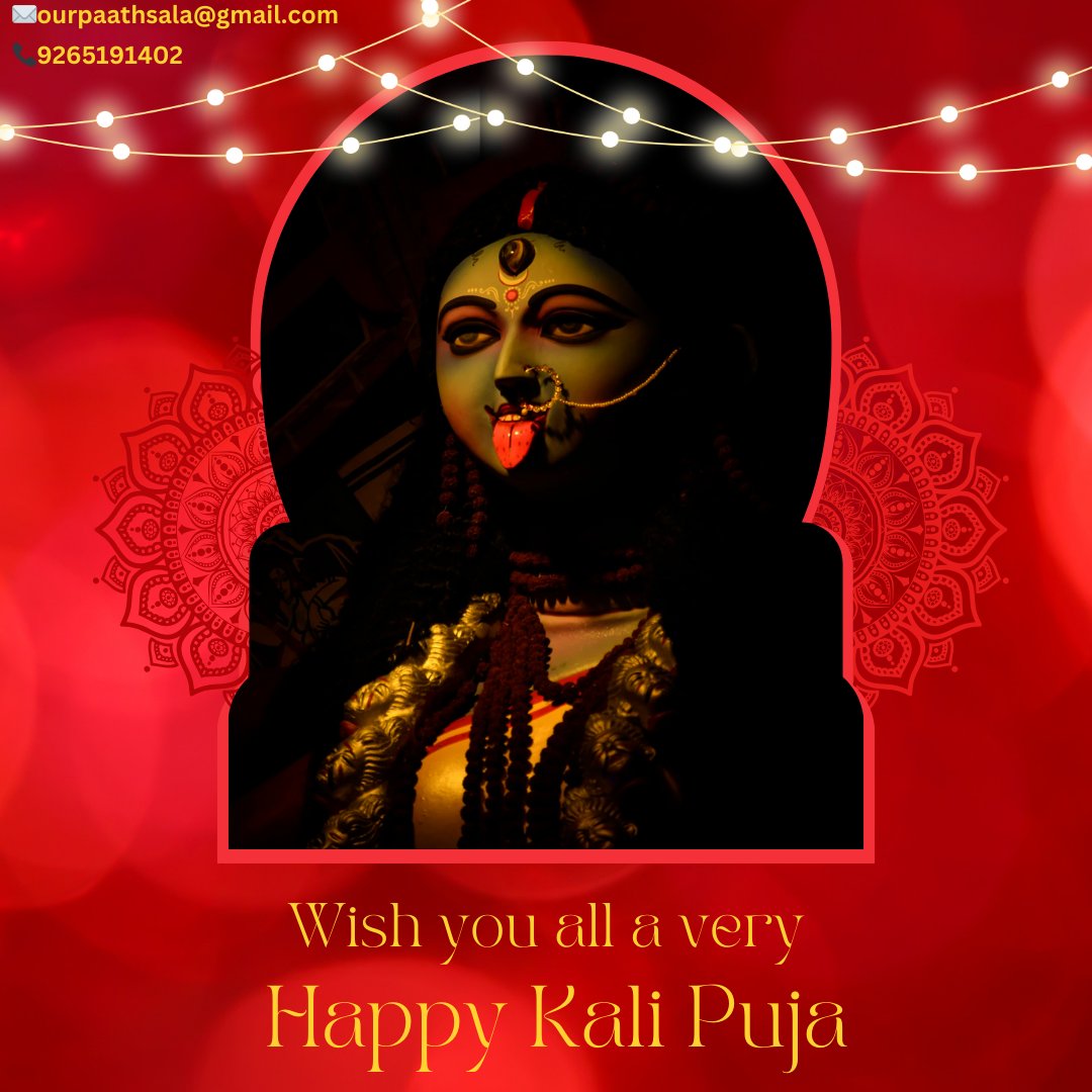 Our_paathsala's tweet photo. On this auspicious occasion of Kali Chaudas,let us celebrate the power of knowledge and learning. At OurPaathsala,we believe that education lights the way to a brighter future.May Goddess Kali inspire us to overcome obstacles and empower our journey of learning.Happy KaliChaudas! https://t.co/ukPLucmJ8q
