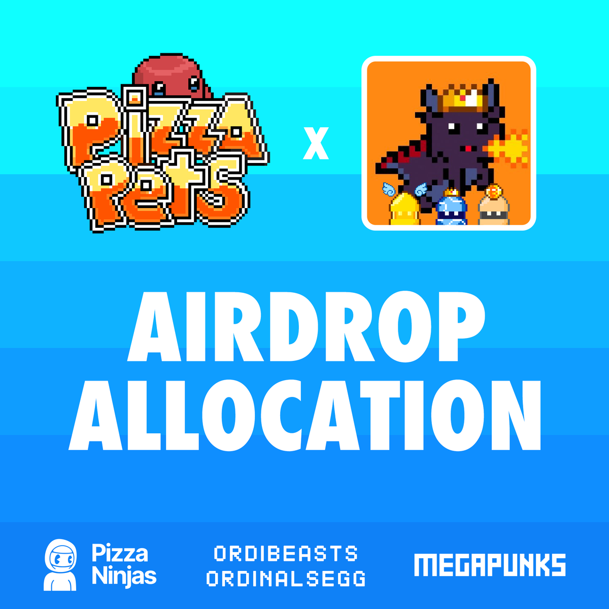 We’ve secured an allocation for our community!

Thrilled to announce a collaboration with <a href="/pizzaninjas/"></a> &amp; <a href="/MegaPunks_BTC/">MegaPunks</a> on their upcoming  <a href="/Pizza_Pets/">Pizza Pets Game</a> airdrop.