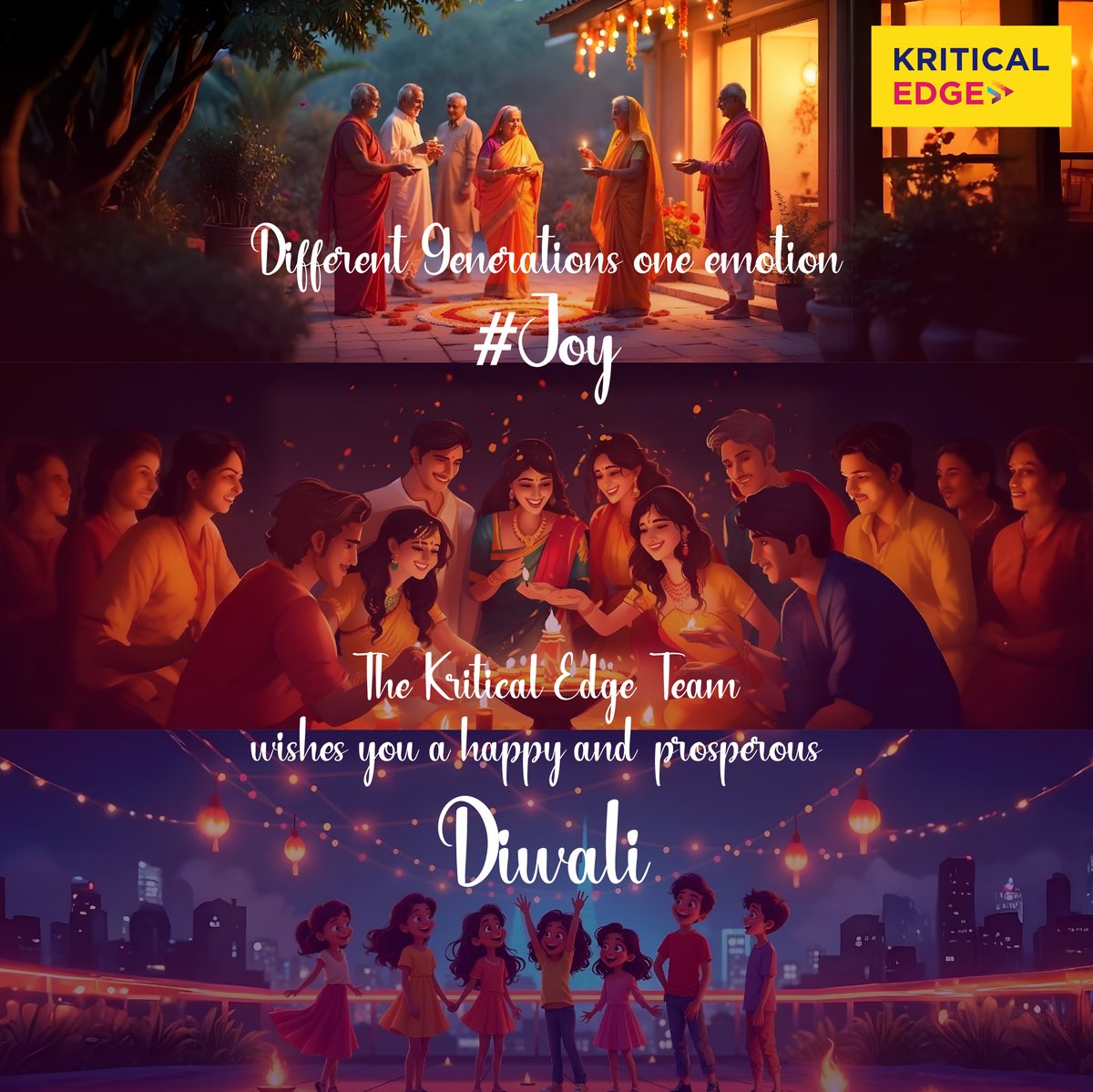 May this festival of lights fill your homes with warmth, joy, and prosperity. Happy Diwali from the team at Kritical Edge.
#Diwali #FestivalOfLights #KriticalEdge