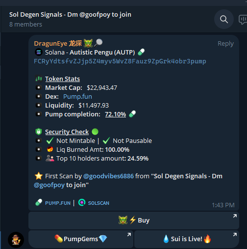 axh_crypto's tweet photo. Autistic Pengu - $AUTP #AUTP
πCA: FCRyYdtsfvZJjp5Z4myv5WvZ8Fauz9ZpGrk4obr3pump
Current MC: $70k, 3x from my #SIGNAL BOT, and this token is listed on #RAYDIUM https://t.co/fLSzYp1gj4