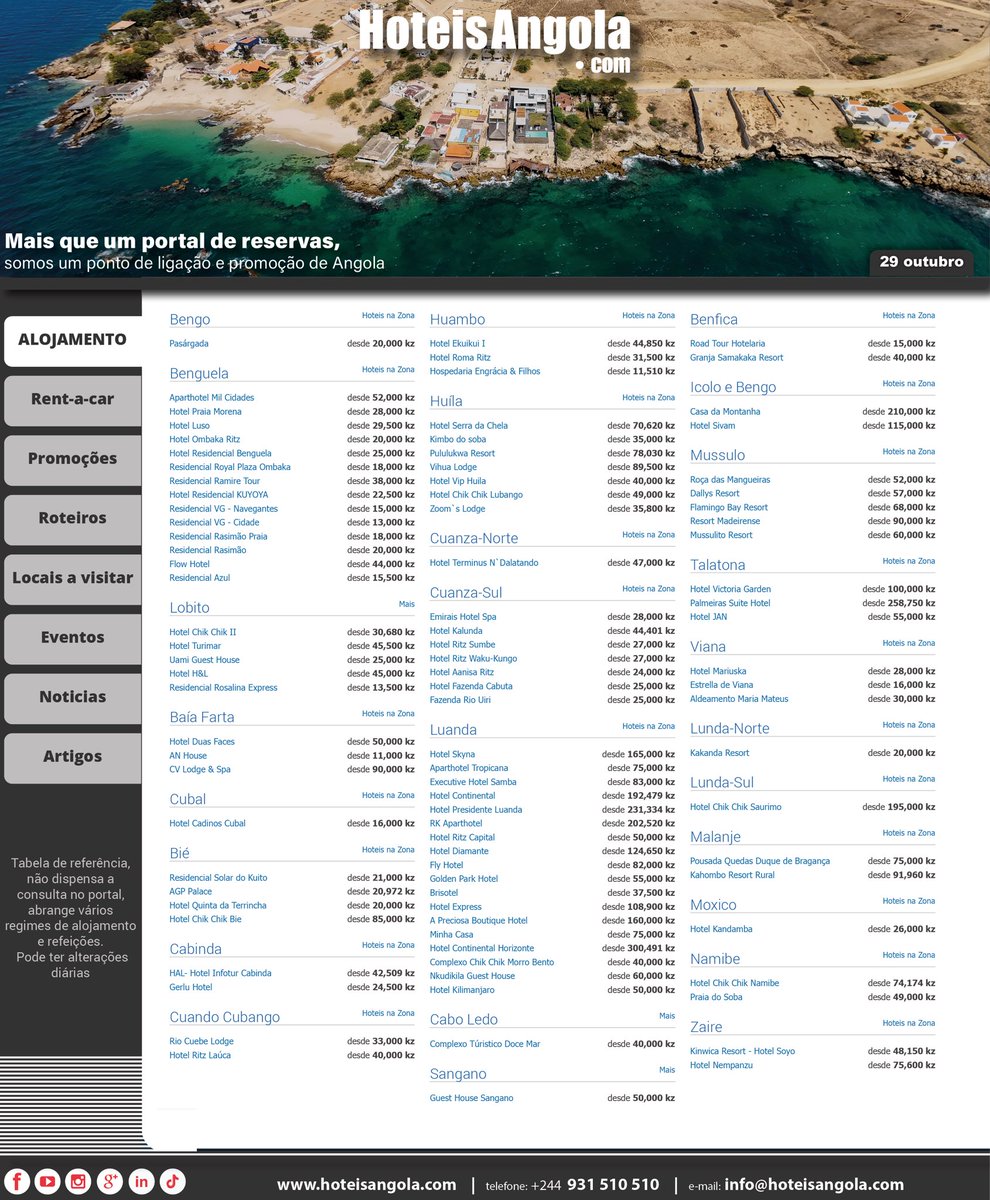 Aproveite para viajar em Angola

hoteisangola.com

Linha de apoio:  Tel e Whatsapp  931 510 510

#turismo #angola #hoteis #hoteisangola