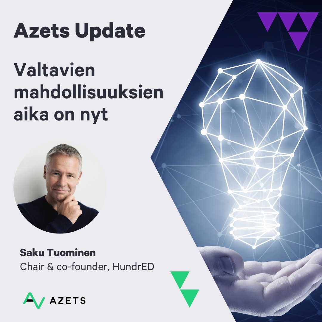 💡 Liity mukaan #AzetsUpdate -webinaariin 7.11.2024 klo 10–10:45, jossa Saku Tuominen johdattaa meidät pois haasteiden ja ongelmien keskeltä kohti positiivisia näkymiä.   

Ilmoittautuminen »  bit.ly/3zJ8Mxe