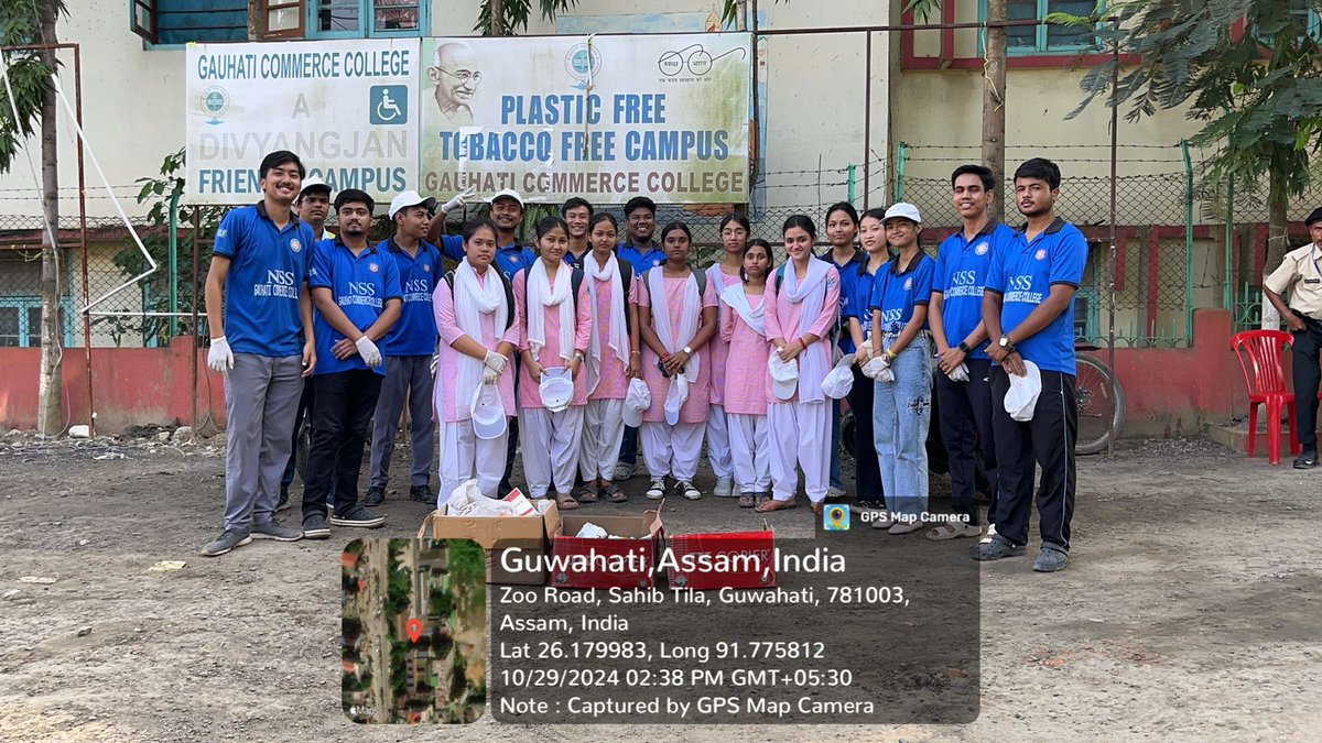 NSS_GCC's tweet photo. Join us in celebrating Diwali with MY Bharat! Organized a Cleanliness Drive today to make our city shine brighter. Let's unite to serve &amp; make a difference! @nss_rdguwahati @gccnss2  #swachhbharatabhiyan #DiwaliWithMyBharat  @mybharatgov
@YASMinistry
@GUCampusNSSUnit https://t.co/Vo0aMNyaMJ