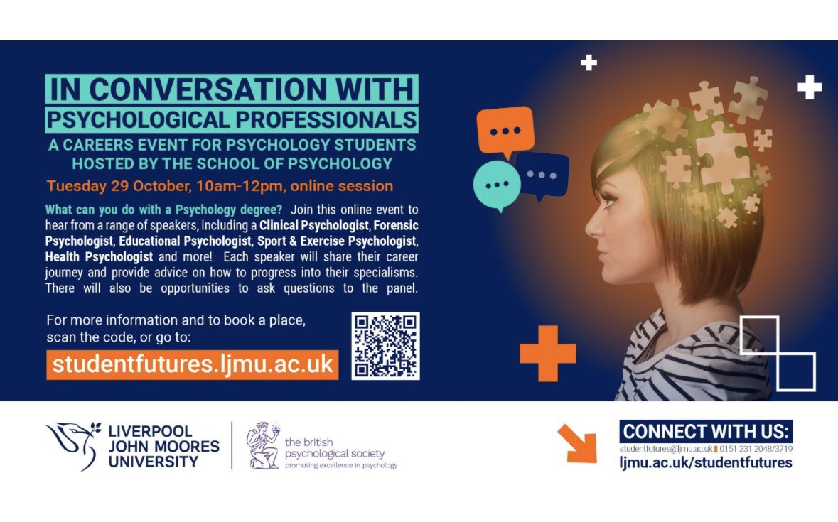 A great event hearing from a range of psychologists sharing their career journeys and how it lead to the roles they do today. Thank you to all the speakers who contributed such insightful reflections &amp; top tips for students in navigating psychology careers ahead <a href="/LJMUPsychology/">LJMU Psychology</a>