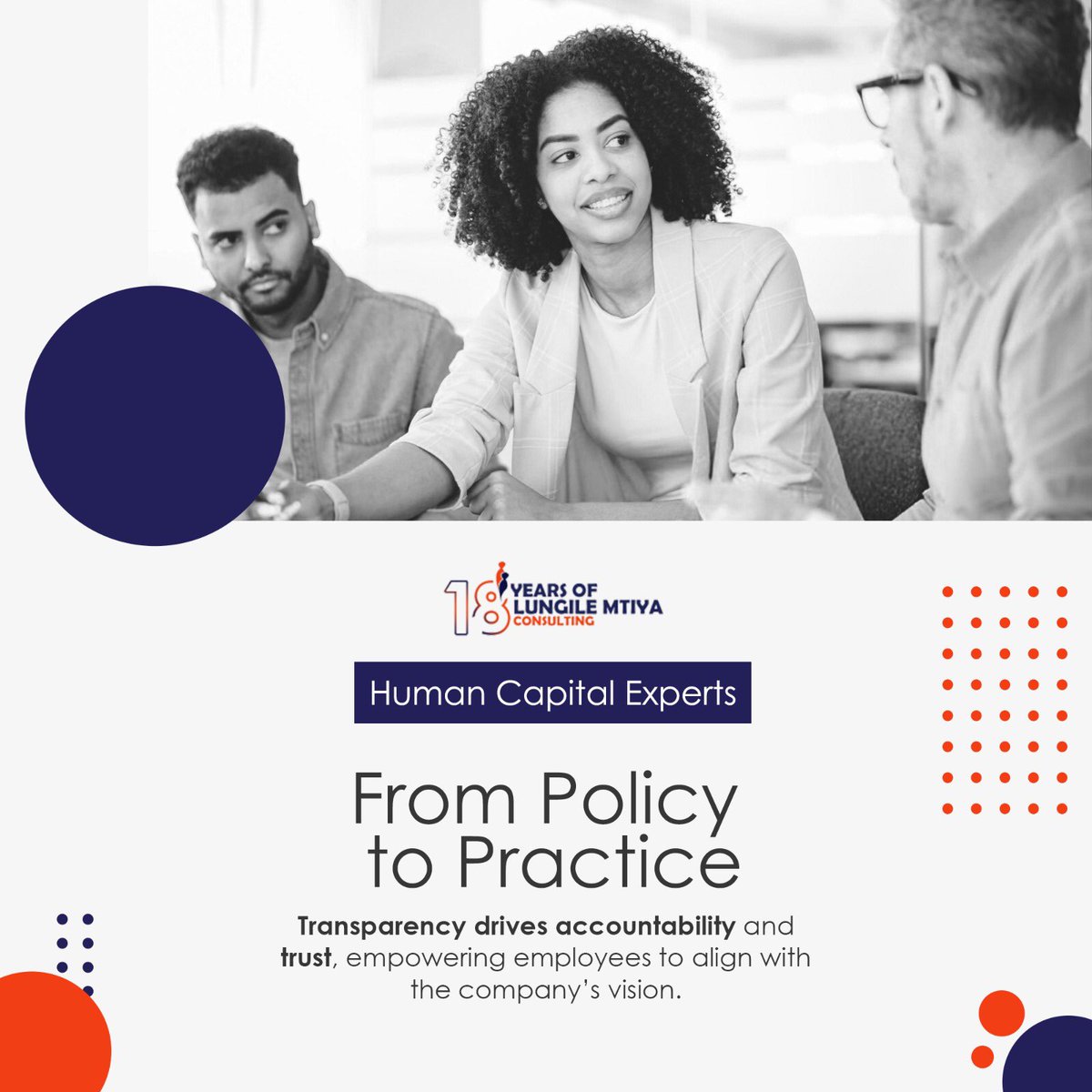 lmconsultingcc's tweet photo. When teams feel trusted and informed, they’re empowered to reach new heights together. ✨

At LMC, we believe open communication, accountability, and honesty are essential to creating a positive work culture. 

#LungileMtiyaConsulting
#WorkplaceCulture
#TrustAndTransparency https://t.co/aDSvI7x18Z