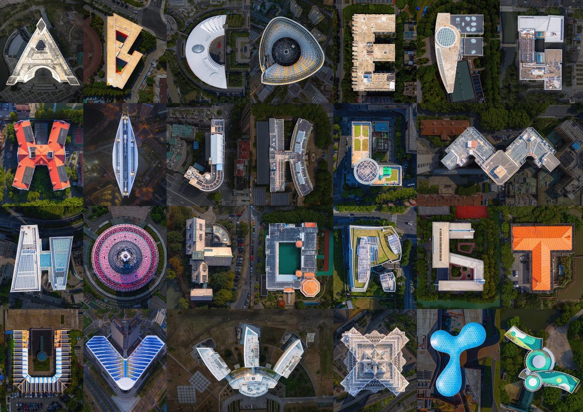 Check out some photogenic moments of Shanghai's Pudong! 🤩Here in this shot, the photographer uses the light and shadow of the rooftops of Pudong's architecture to create all 26 letters of the alphabet.✨