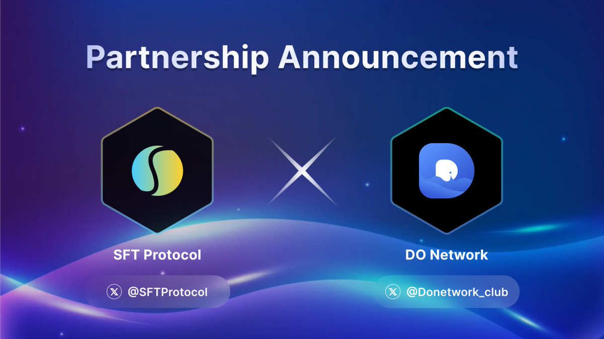 SFTProtocol's tweet photo. Celebrate Our Partnership | @SFTProtocol 🤝 @Donetwork_club 🎉

💰 Rewards: 1,000 rSPD + 400 $DO

How to Join:

-Follow @SFTProtocol & @Donetwork_club
-Like & RT this tweet
-Drop your $SOL & $DO wallet address in the comments

⏰ The event lasts 72 hours, so join early for a chance to win!

#SFTProtocol #DoNetwork #DePIN #Giveaway #Airdrop #Solana #Collaboration #Crypto