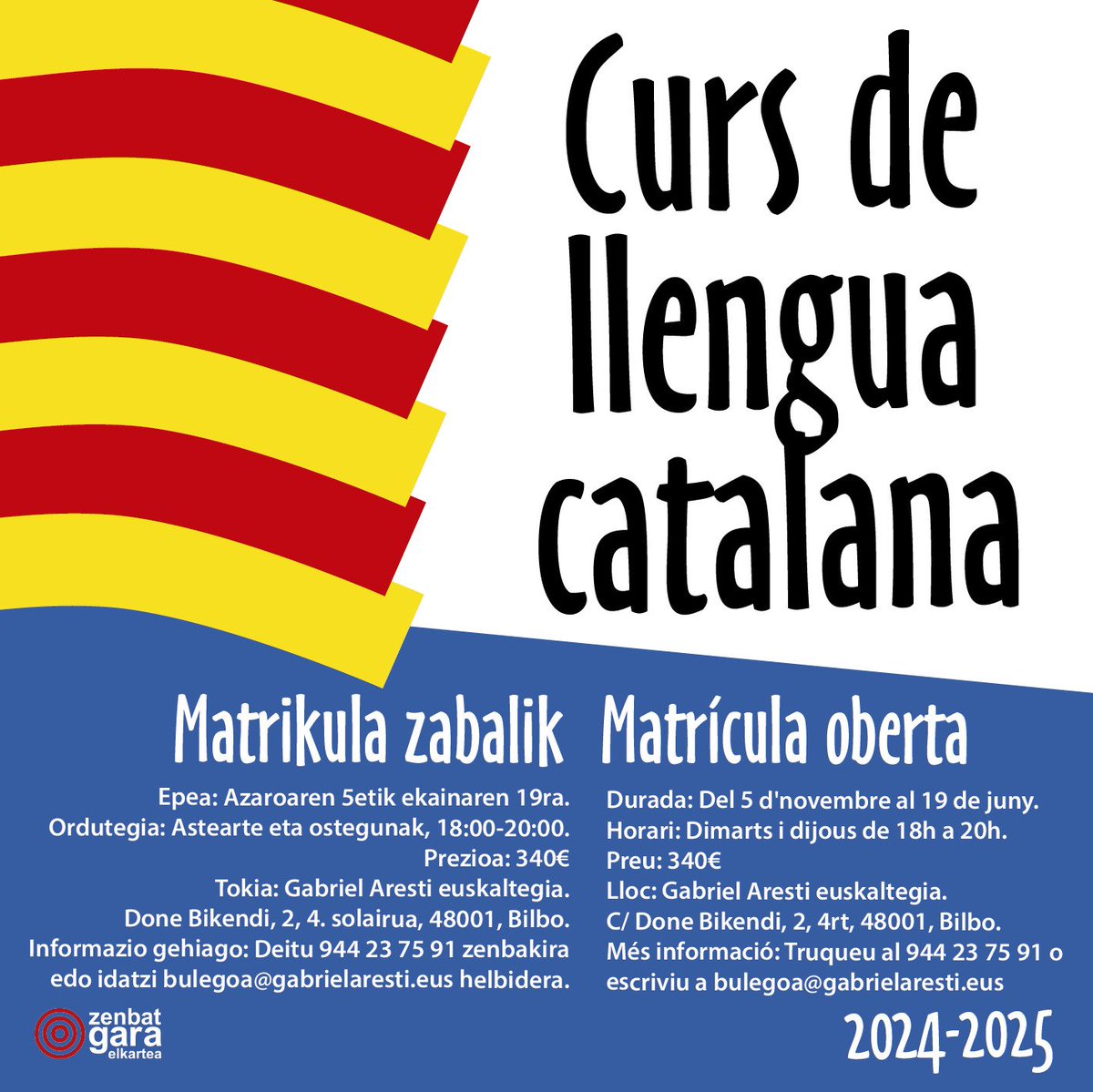 [EUS] Kaixo! Datorren astean  ikastaro hau hasiko da. Partekatzen lagunduko zeniguke? Eskerrik asko!

[CAT] Hola! La setmana vinent  comença aquest curs. Ens ajudaries a compartir-lo? Moltes gràcies!