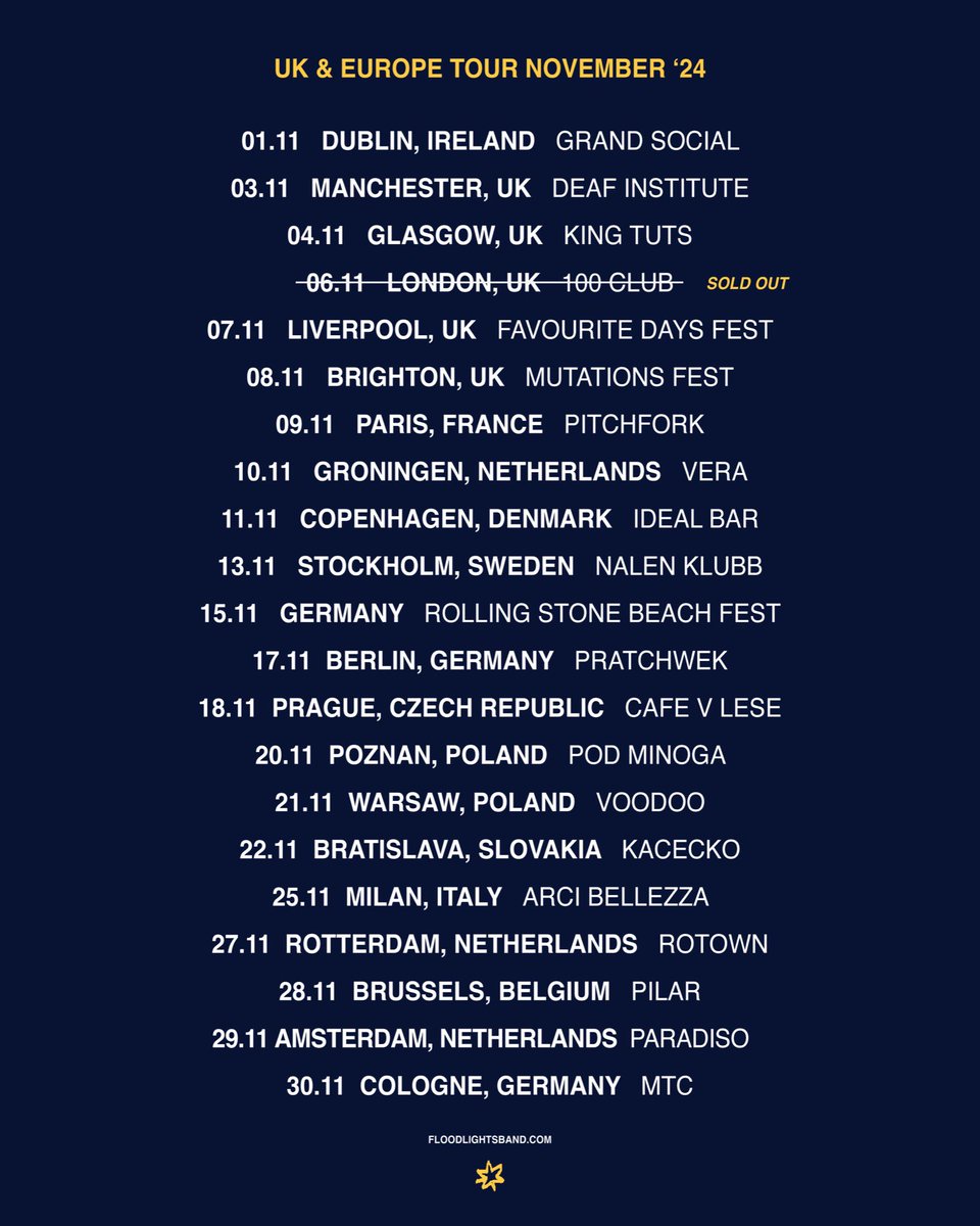TOUR STARTS FRIDAY UK AND EUROPE

Floodlightsband.com/shows