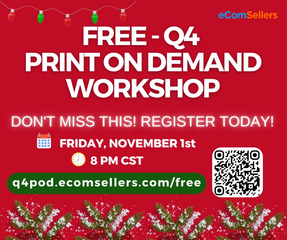 NecholeWhitlock's tweet photo. 🎉 Ready to elevate your Print on Demand business just in time for the holiday season? 🎉

Join us for our FREE Print On Demand Workshop and discover the strategies, tools, and trends!

#PrintOnDemand #PODWorkshop #HolidaySales #eCommerceSuccess https://t.co/ylb6VHTgA5