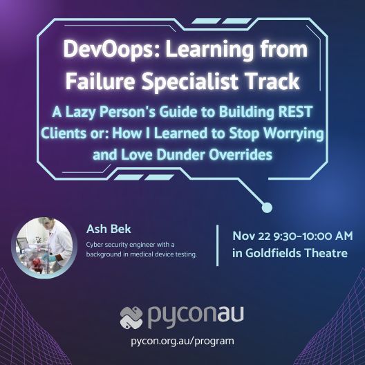 Attention SREs, DevOps, platform engineers, and software devs aspiring to advance! 

Senior staff gained expertise through trial and error. Our DevOops Specialist Track -  Ask Bek would help you fast-track your growth. 

Join us: 2024.pycon.org.au/program/79HGSW/ 

#PyConAU