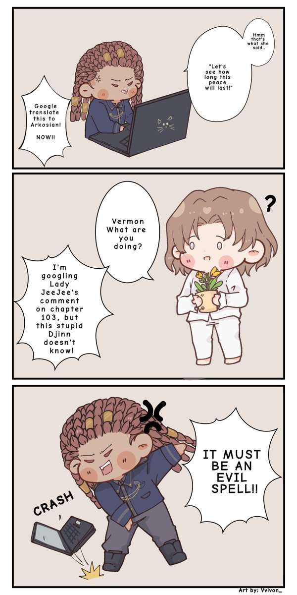 veraroism's tweet image. A comment from my friend Jeejee inspired this. 
Thank you @JeejeeCheeks💜
Illustration by the lovely @vvivon_ 💗
#illustration #OC #chibiart #tapascommunity #ATSVJ