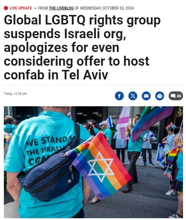 I can't be safe in Iraq where my mother is from, nor in Tunisia, where my mother is from. 

Not only because I'm Jewish, but because I am gay. 

The only place in the Middle East where I can live safely is Israel, and yet Israel is the one being kicked out of an international