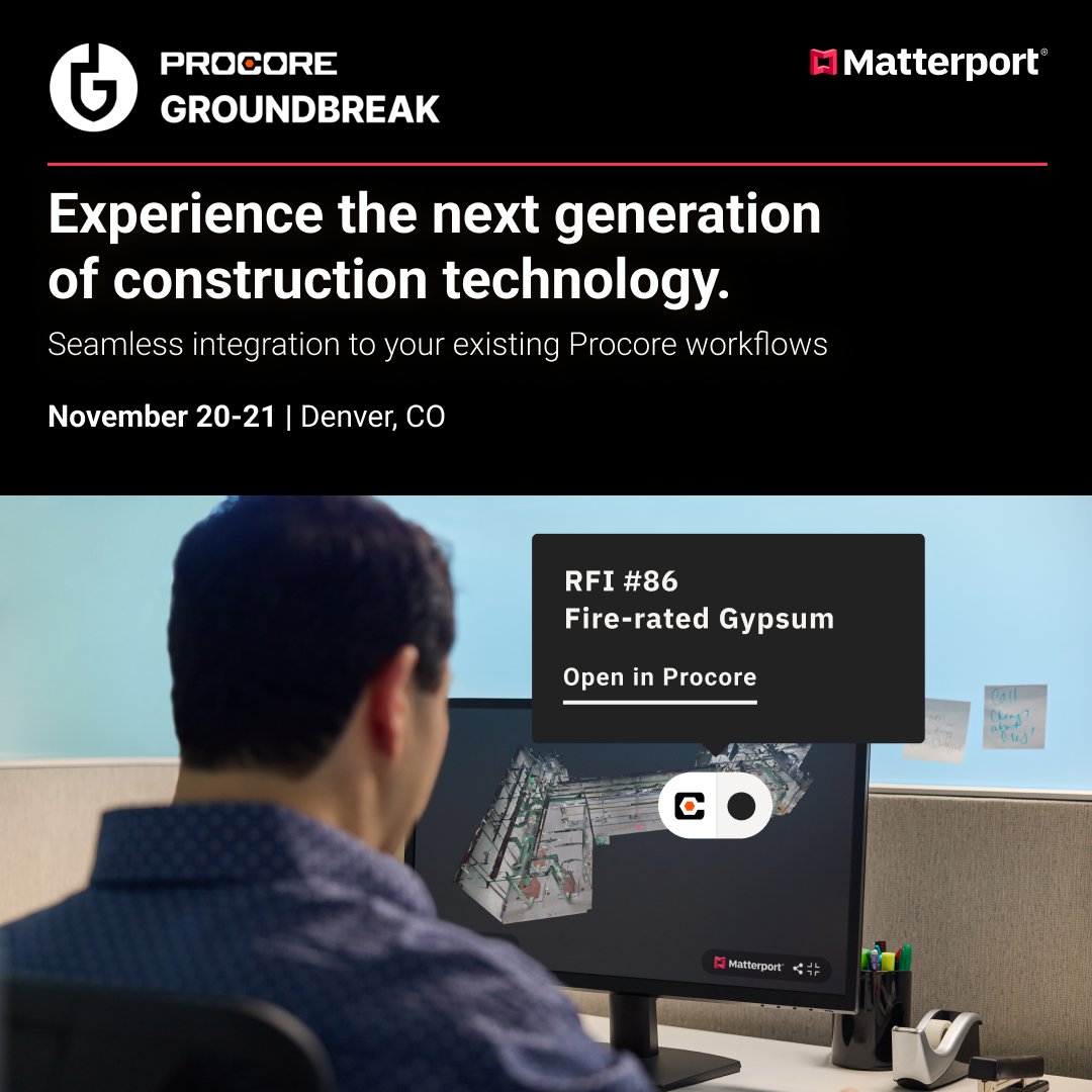 Matterport's tweet photo. Going to #ProcoreGroundbreak? Come see us at booth-304 for a chance to win a Yeti cocktail set and to learn how the Matterport and Procore integration enhances visualization and seamless collaboration for unparalleled efficiency!
Learn more and register https://t.co/ha2eFRBpSo https://t.co/taLnjX81cB