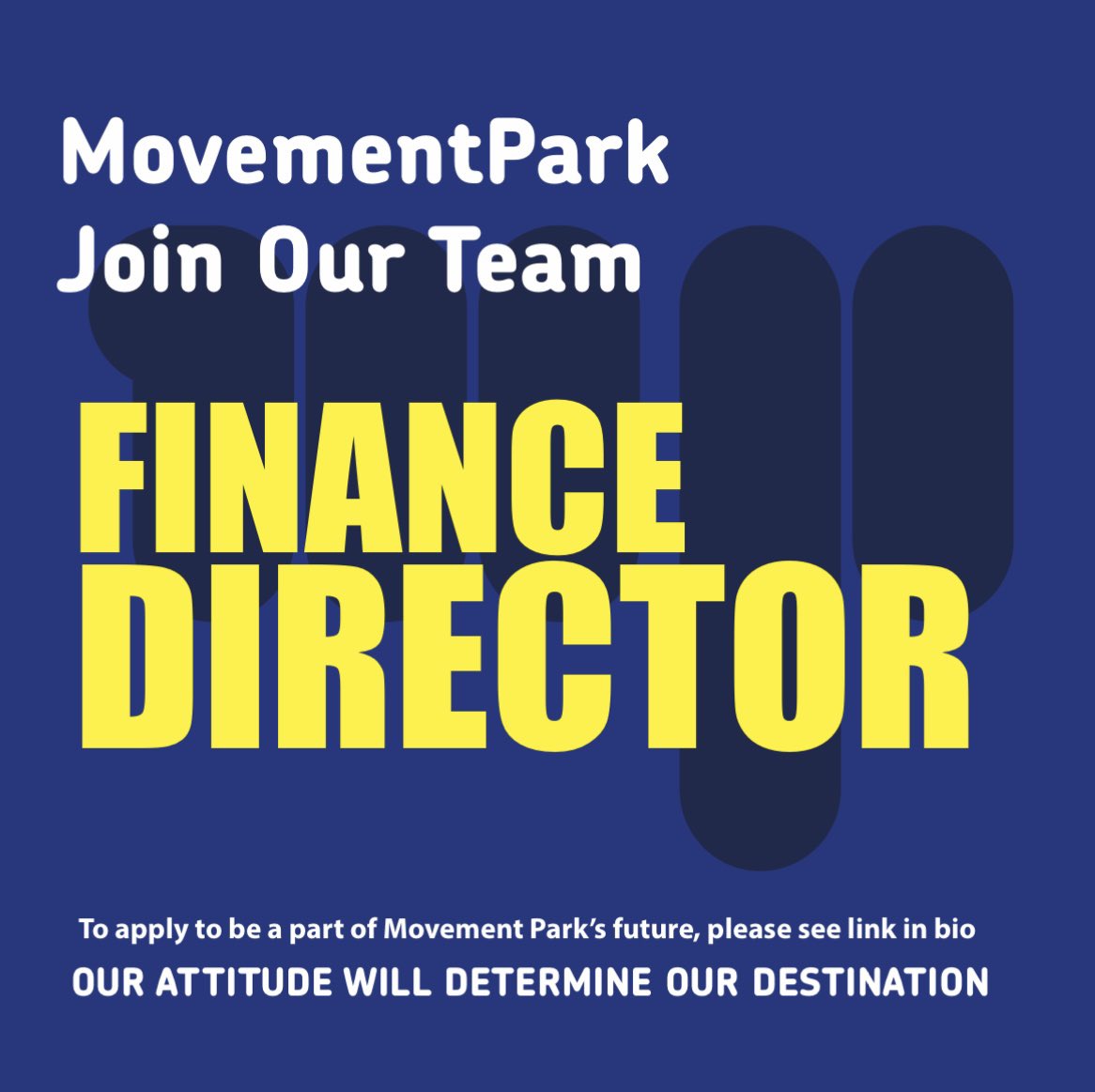 NEW FINACE DIRECTORS 

Movement Park is now entering the next chapter of its development and is looking for strong individuals that can lead us through this next phase. 

Follow our link sportscotland.org.uk/jobs or alternatively email Stephen.somerville@movementpark.org.ok