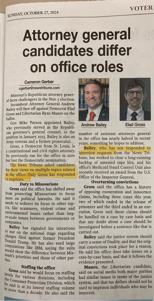 He doesn’t show up for interviews. He doesn’t show up for debates. He doesn’t show up for cases against scammers. He doesn’t show up for families poisoned by radioactive waste.

Andrew Bailey doesn’t show up for Missourians.

Show him what you think about that by November 5.