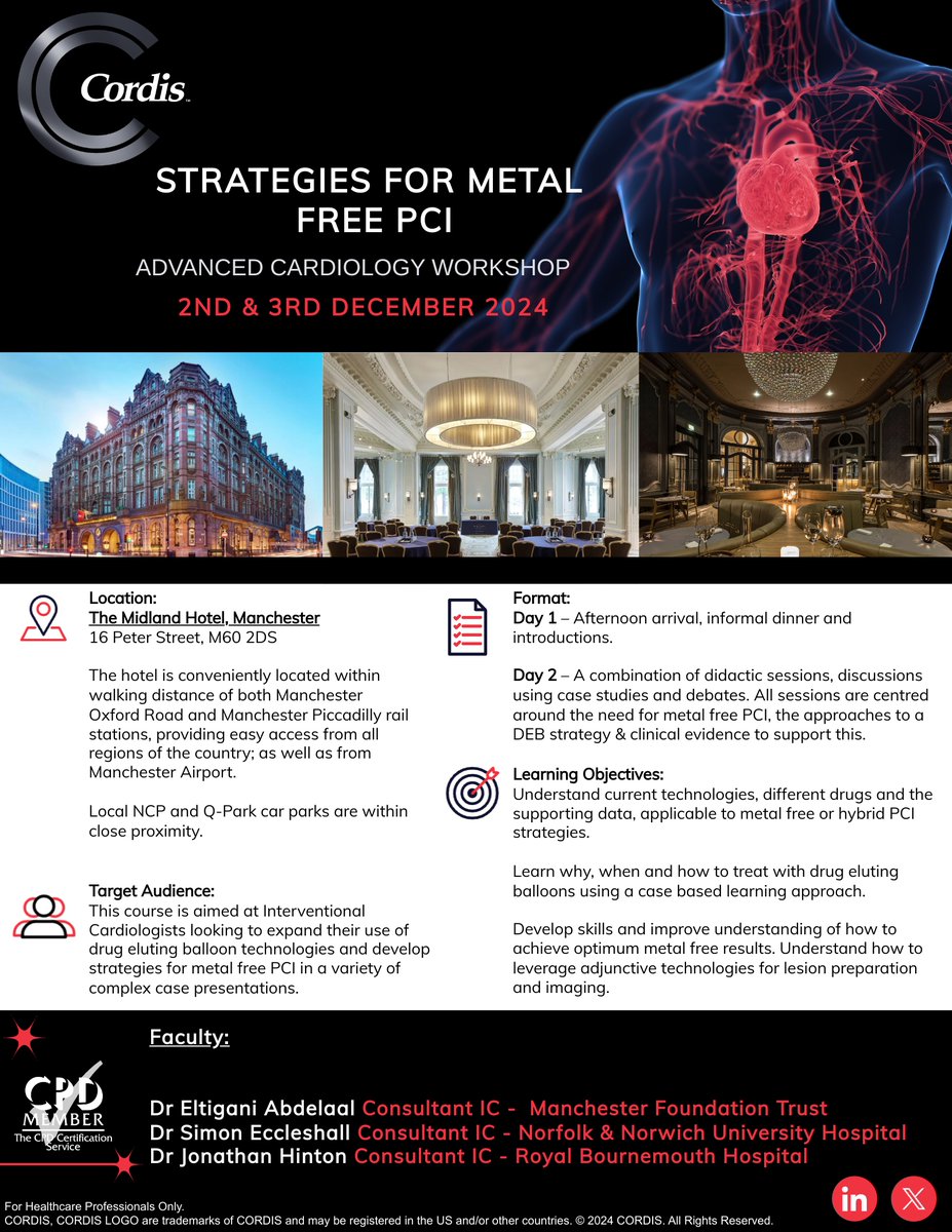 Cordis International (@cordis_emea) on Twitter photo Join Cordis, together with Dr Eccleshall <a href="/Simoneccles66/">Simon eccleshall</a>, Dr Abdelaal, and Dr <a href="/JonathanWHinton/">Jonathan Hinton</a>, as we delve into the current landscape of drug-eluting balloon technologies and the supporting evidence related to metal-free or hybrid PCI strategies.
forms.office.com/r/Zjv7qZ7QzD
#DEB #DCB Join Cordis, together with Dr Eccleshall <a href="/Simoneccles66/">Simon eccleshall</a>, Dr Abdelaal, and Dr <a href="/JonathanWHinton/">Jonathan Hinton</a>, as we delve into the current landscape of drug-eluting balloon technologies and the supporting evidence related to metal-free or hybrid PCI strategies.
forms.office.com/r/Zjv7qZ7QzD
#DEB #DCB