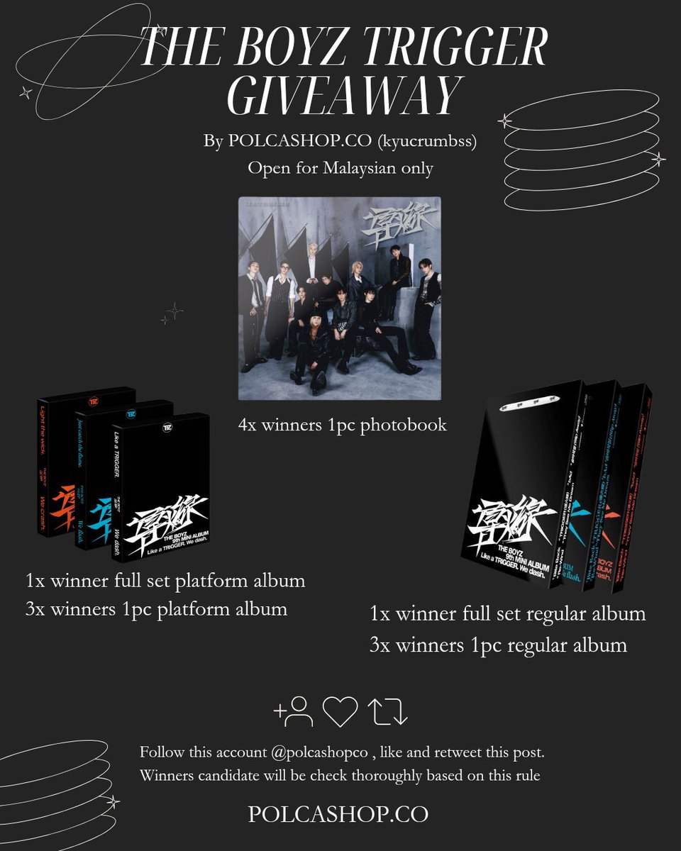 polcashopco's tweet image. Giveaway Time 💘
The Boyz Trigger Albums  

♡ Must follow @polcashopco
♡ Like and retweet this post
♡ Postage on winners 

🦋 Winners announcement on 14/11/24 9pm
🎁 Total 12 winners