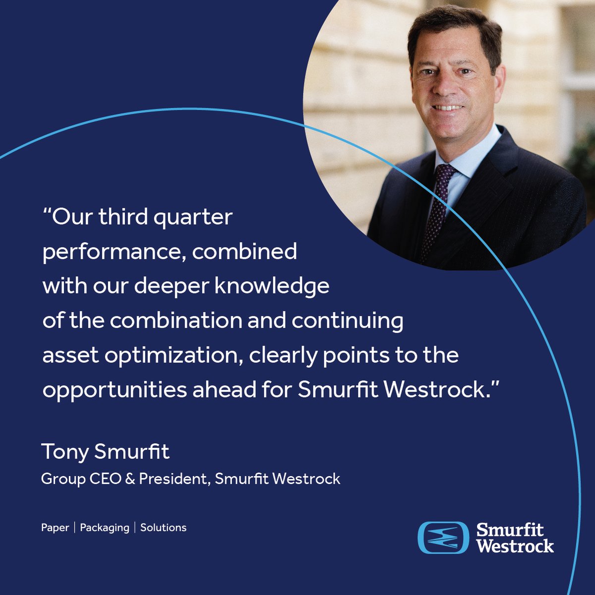 Smurfit Westrock today announced third quarter earnings. Our dedicated team is driving us toward a bright future as a global leader in sustainable paper and packaging. Read the full release here: smurfitwestrock.com/newsroom/press…