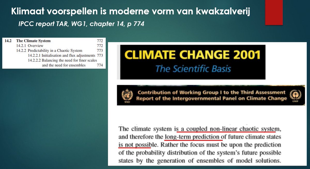 Als er weer eens een klimaat "expert" afkomt met een doemvoorspelling op basis van model berekeningen...gebruik dan dit argument van VN-Klimaatpanel IPCC : "klimaat is een gekoppeld chaotisch systeem op basis van niet-lineaire fysische wetten waarvan de toekomst niet kan worden