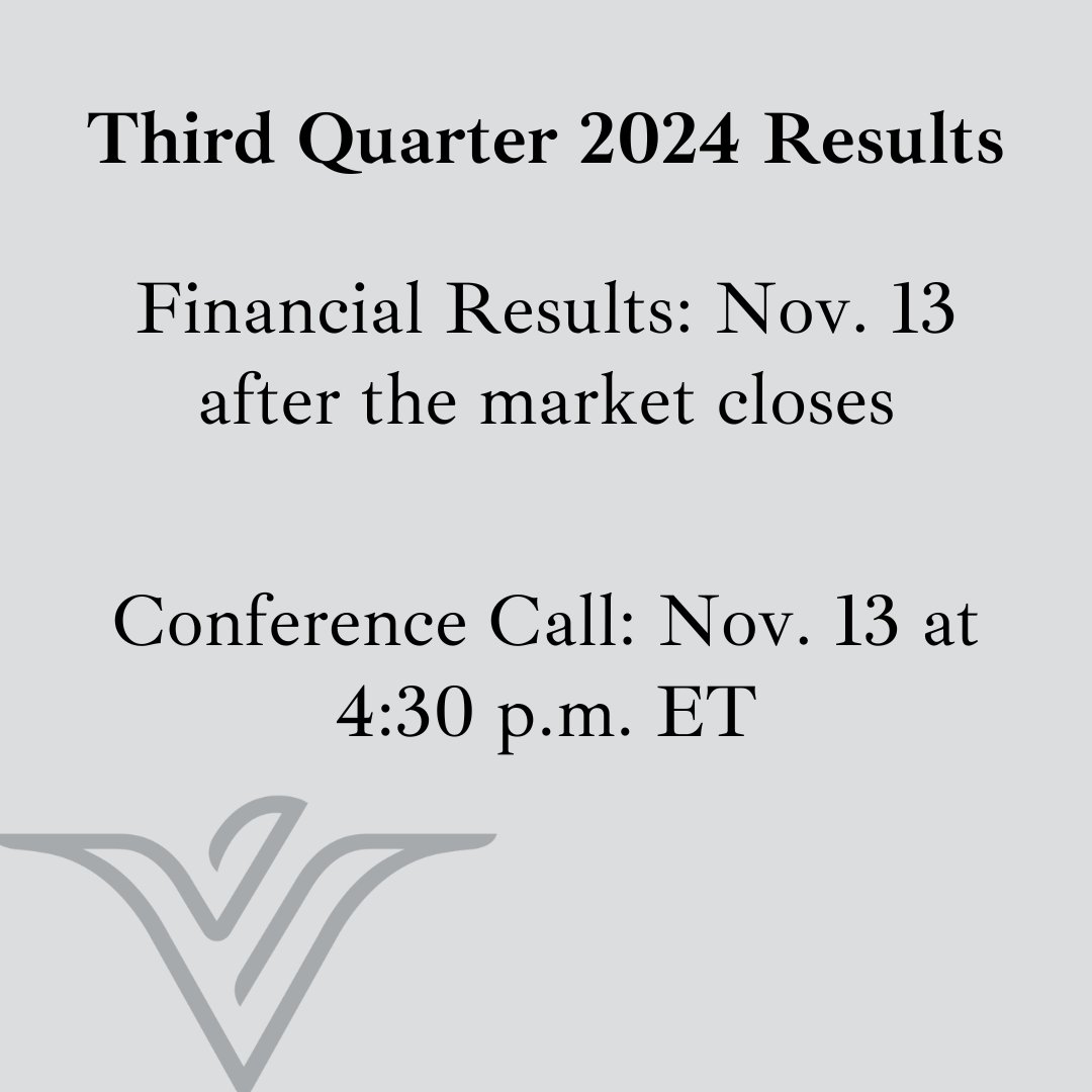 Today, we announced that we will release our financial results for our third quarter ended September 30, 2024 on Wednesday, November 13, 2024 after the market closes. Read the release or find conference call details: hubs.ly/Q02WhqWd0
$VREO $VREOF