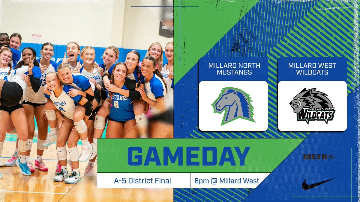 Millard North Volleyball (@millardnorthvb) on Twitter photo Good morning Mustang Fans!!!! ☀️
‼️District Finals Day‼️
🆚<a href="/mw_volleyball/">MILLARD WEST VOLLEYBALL</a>
⌚️6pm
📍Millard West
🚨FIRST 150 MN STUDENTS FREE🚨 Good morning Mustang Fans!!!! ☀️
‼️District Finals Day‼️
🆚<a href="/mw_volleyball/">MILLARD WEST VOLLEYBALL</a>
⌚️6pm
📍Millard West
🚨FIRST 150 MN STUDENTS FREE🚨