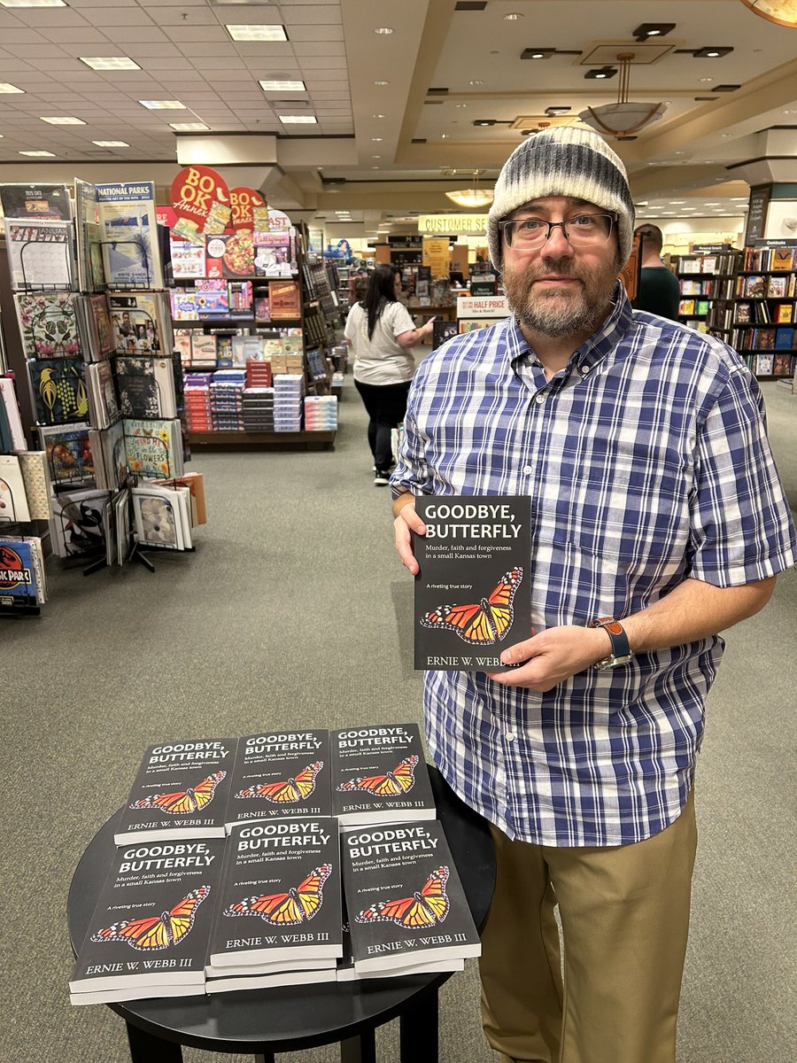 Ernie_Webb_3's tweet photo. Your boy’s book is finally at the Topeka Barnes &amp; Noble! It’s easy to find at the front of the store. #goodbyebutterfly https://t.co/W2Pu202MHg